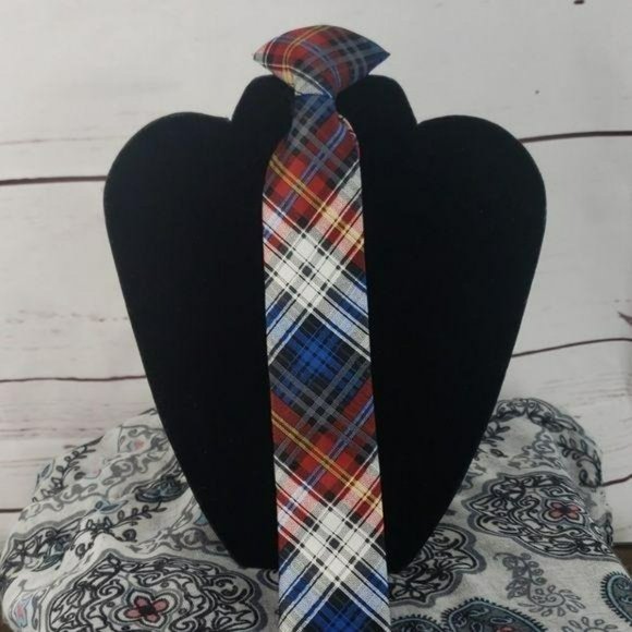 Red and Blue Paid Boy’s Clip‎ on tie - Picture 2 of 6